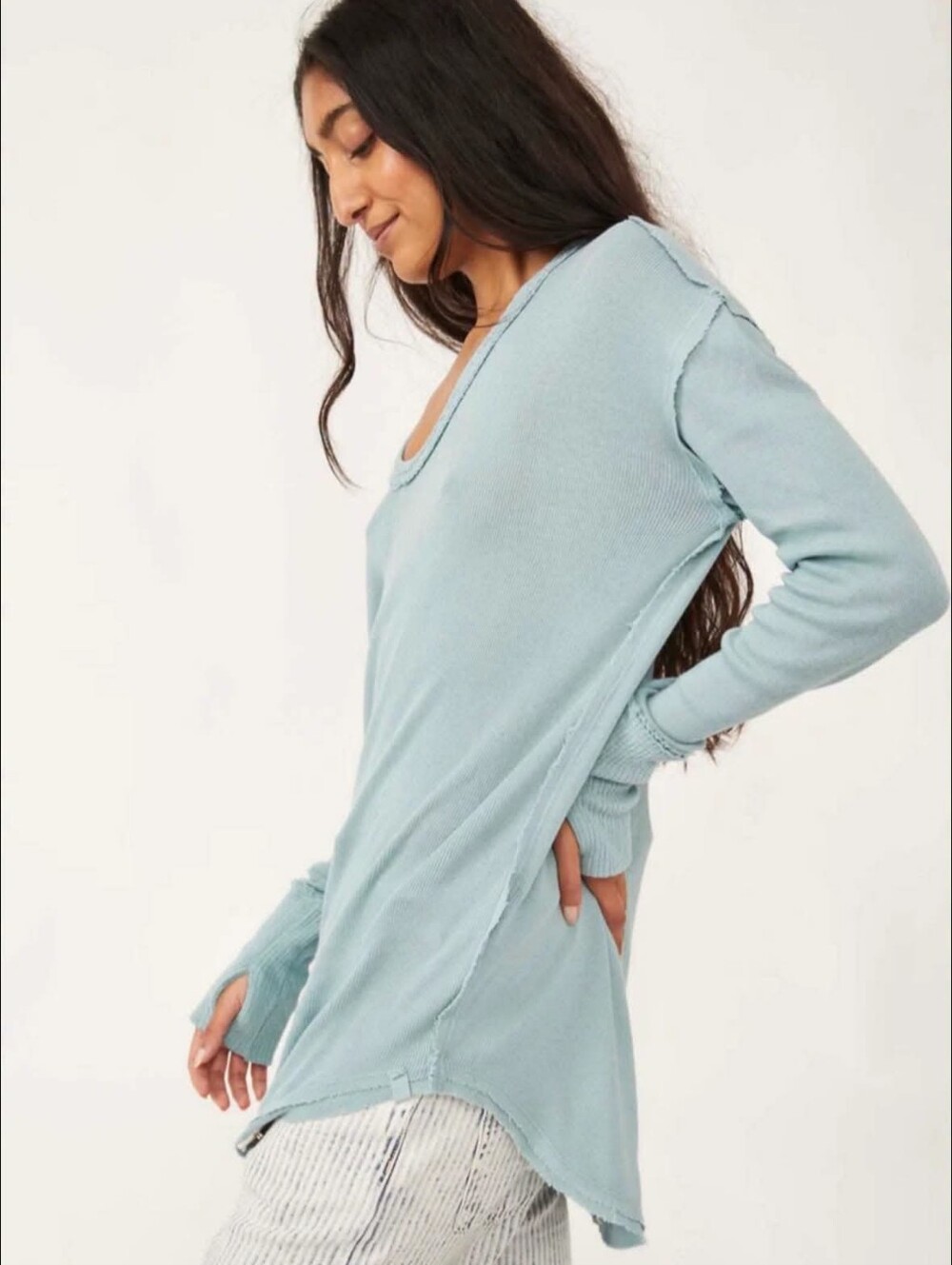 Free People Sz Xl Top Scoop Neck We The Free - Picture 2 of 4